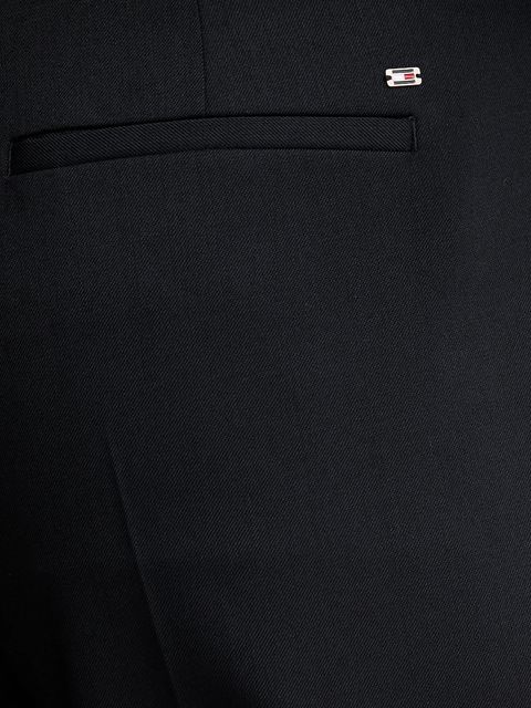 Tommy Hilfiger spodnie z dodatkiem wełny damskie kolor granatowy fason cygaretki high waist WW0WW48353