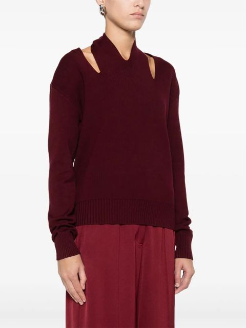 Yuzefi ribbed-trim sweater - Red