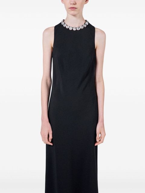Prada embroidered midi dress - Black