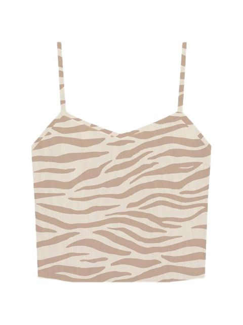 MC2 Saint Barth zebra print crop-top - Neutrals - zdjęcie produktu nr 1