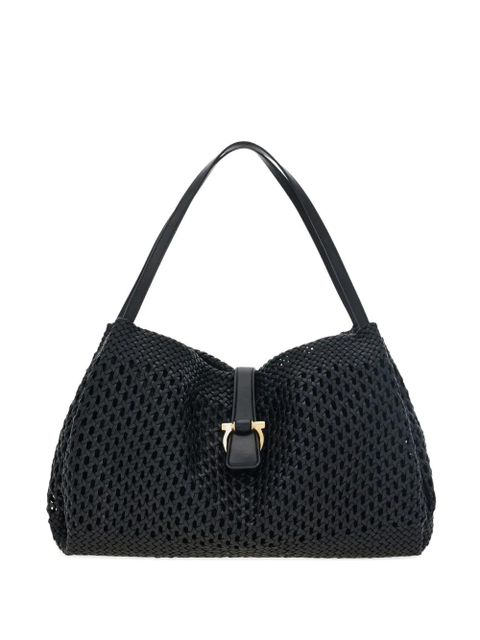 Ferragamo large woven-effect leather tote bag - Black - zdjęcie produktu nr 1