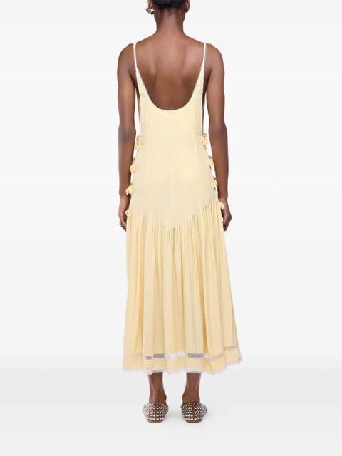 Rabanne lace-trim midi dress - Yellow