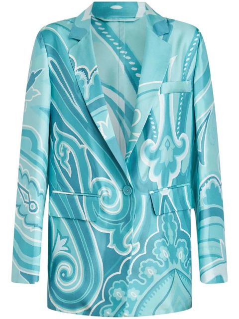 ETRO swirl-print silk blazer - Blue - zdjęcie produktu nr 1