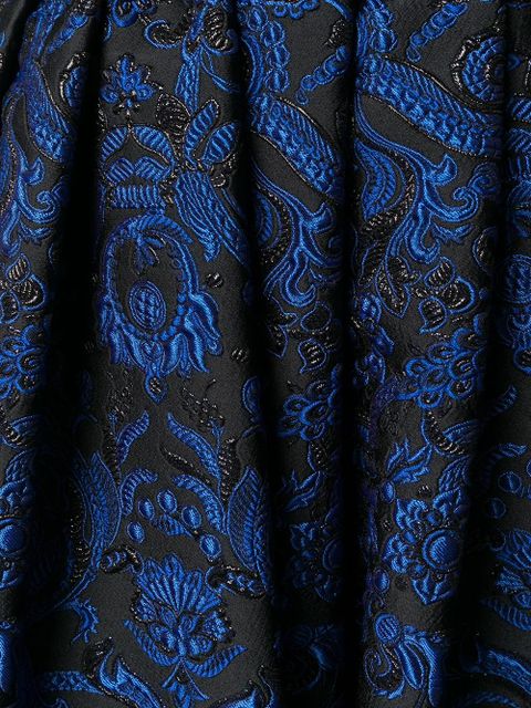 Comme Des Garçons pleated floral embroidered skirt - Blue