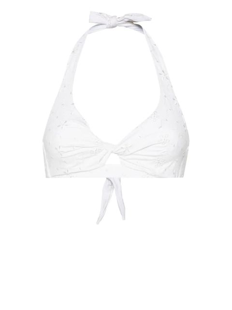 MC2 Saint Barth Tristan floral-embroidered bikini top - White - zdjęcie produktu nr 1
