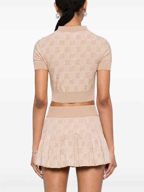 MISBHV monogram-jacquard cropped polo shirt - Neutrals