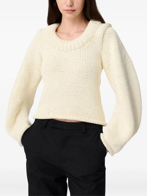 Axel Arigato balloon-sleeve round-neck sweater - White