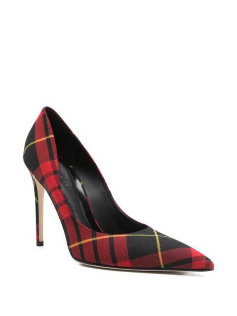 Alexander McQueen tartan-pattern heeled pumps - Red - zdjęcie produktu nr 2