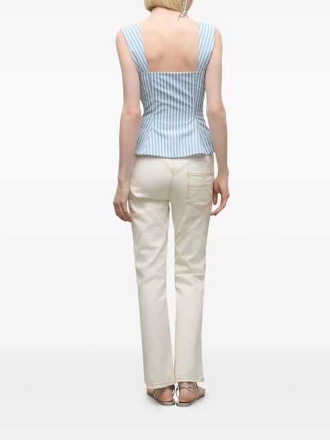 AREA cut out-detail jeans - White