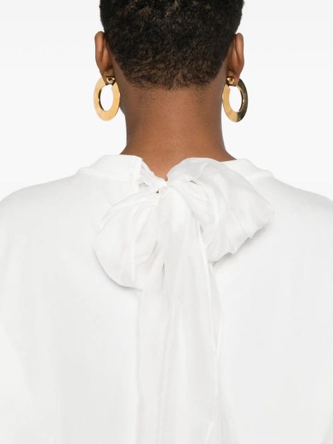 Eleh tie-detail T-shirt - White