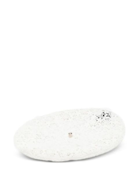 Maison Michel logo-plaque lace beret - White - zdjęcie produktu nr 1