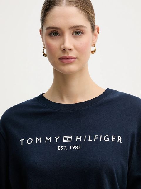 Tommy Hilfiger t-shirt bawełniany damski kolor granatowy WW0WW47811