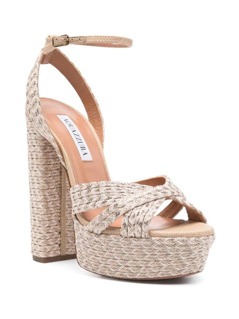 Aquazzura 150mm braided sandals - Neutrals - zdjęcie produktu nr 2