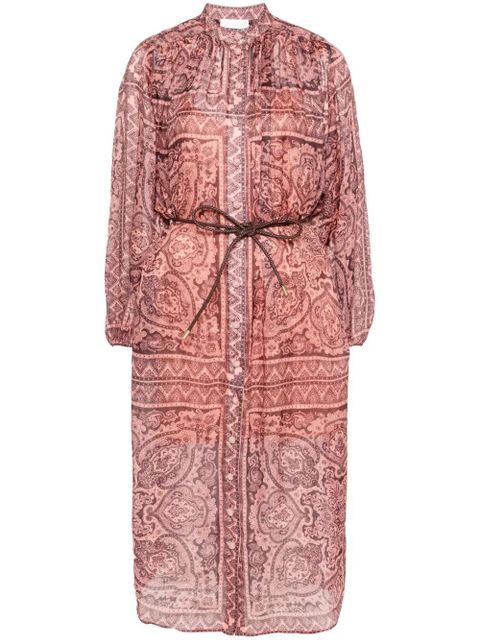 ZIMMERMANN Ottie paisley-print midi dress - Pink - zdjęcie produktu nr 1
