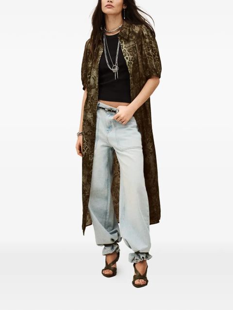 Ba&Sh Corma puff-sleeve midi dress - Brown