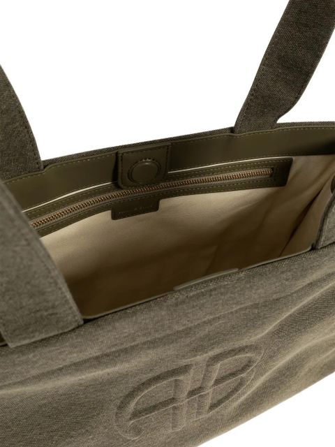 ANINE BING embossed logo tote bag - Green