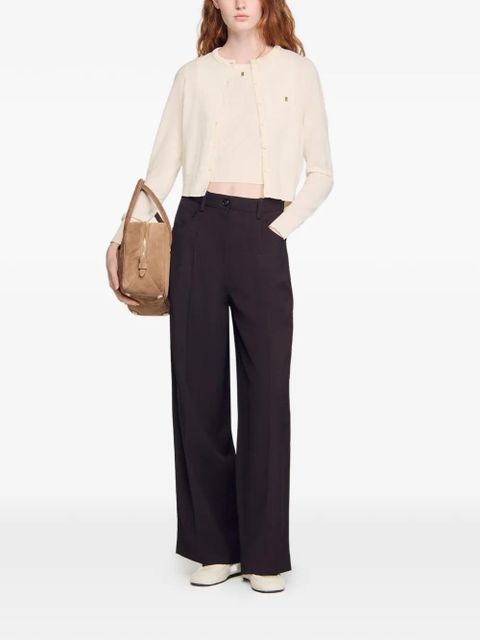 SANDRO padded-round-neck cardigan - Neutrals - zdjęcie produktu nr 2