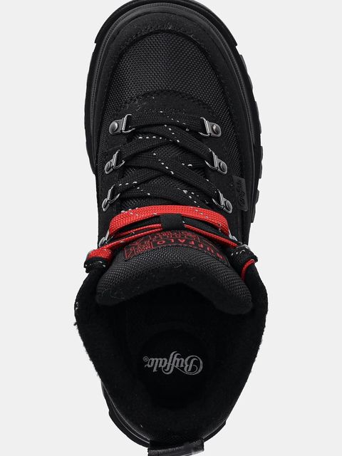 Buffalo workery Aspha Com Hike Mid damskie kolor czarny na płaskim obcasie lekko ocieplone 1622601-BLK