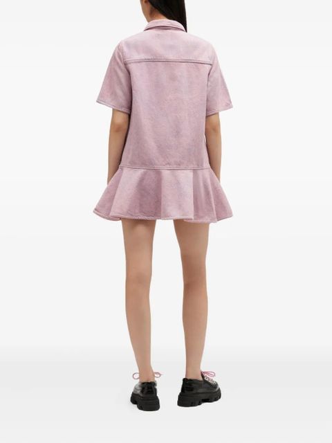 GANNI denim mini dress - Pink