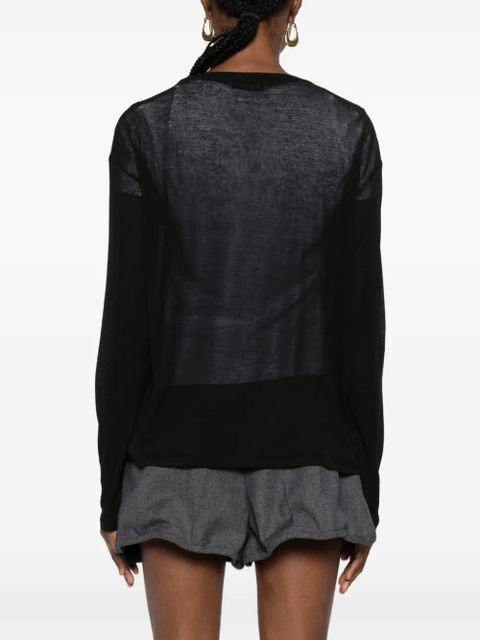 Miu Miu logo-patch T-shirt - Black