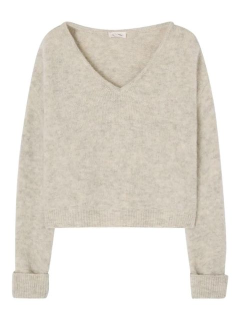 American Vintage V-neck knitted sweater - Neutrals - zdjęcie produktu nr 1