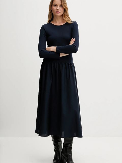 Gant sukienka kolor granatowy maxi rozkloszowana 4503459