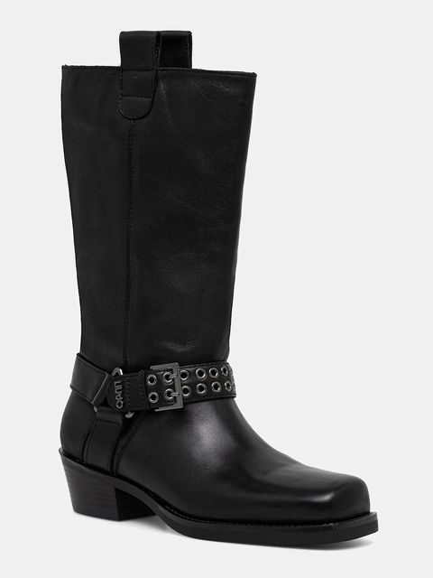 Liu Jo kozaki skórzane ROXY 02 damskie kolor czarny na słupku SF5049P010222222 - zdjęcie produktu nr 1