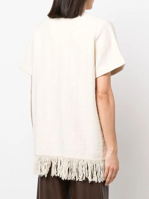 Jil Sander fringe-detail knitted top - Neutrals