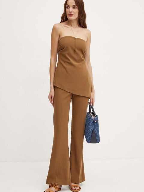 Bardot bluzka COSMOS damska kolor brązowy gładka 59267TB