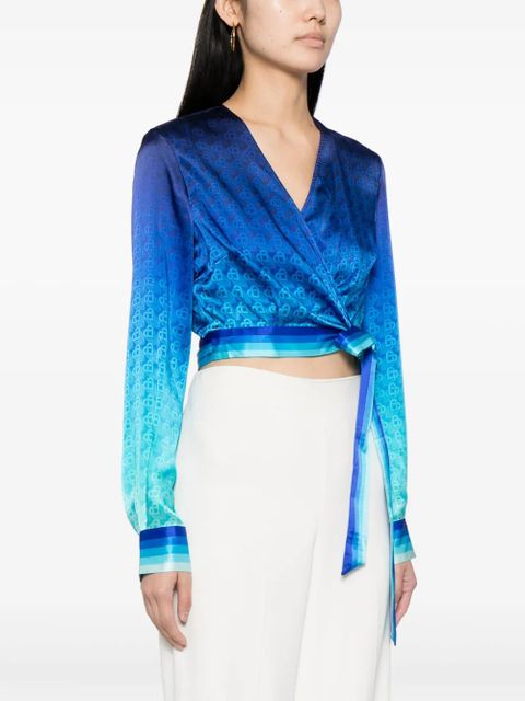Casablanca The Night View wrap blouse - Blue