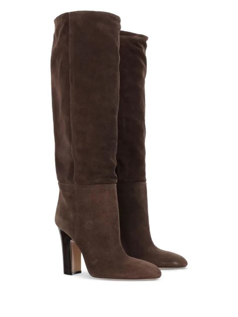 Paris Texas 100mm Lavinia suede pointed-toe knee-high boots - Brown - zdjęcie produktu nr 2