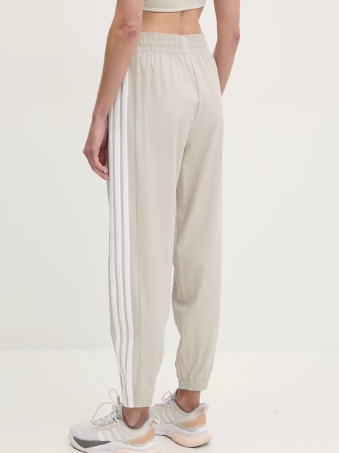 adidas Performance spodnie treningowe 3 Stripes kolor beżowy z aplikacją JD6522