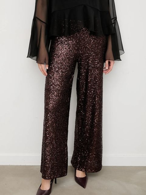 Answear.LAB spodnie damskie kolor brązowy szerokie high waist - zdjęcie produktu nr 1