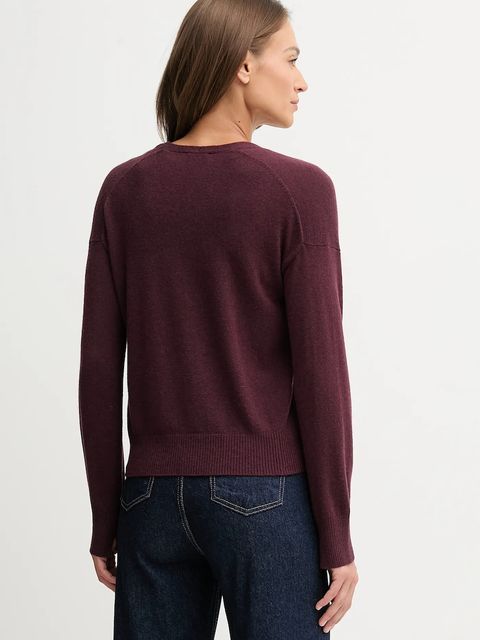 United Colors of Benetton kardigan z dodatkiem wełny damski kolor bordowy lekki 102HD6052