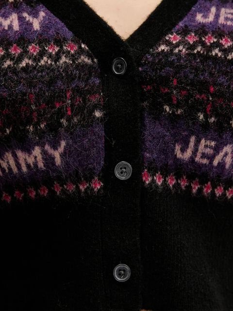 Tommy Jeans kardigan z domieszką wełny damski kolor czarny DW0DW21691