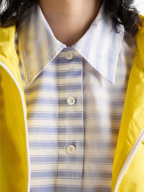 Prada striped poplin polo shirt - Blue