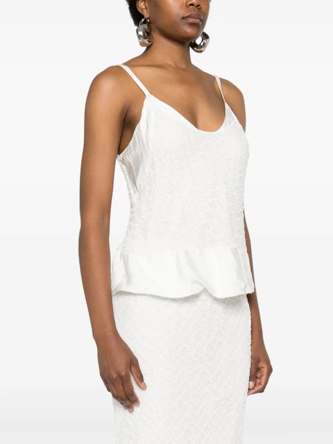 Jil Sander openwork-detail tank top - White - zdjęcie produktu nr 2