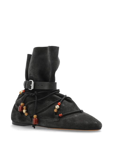 ISABEL MARANT Letiz beaded lace-up boots - Black - zdjęcie produktu nr 2