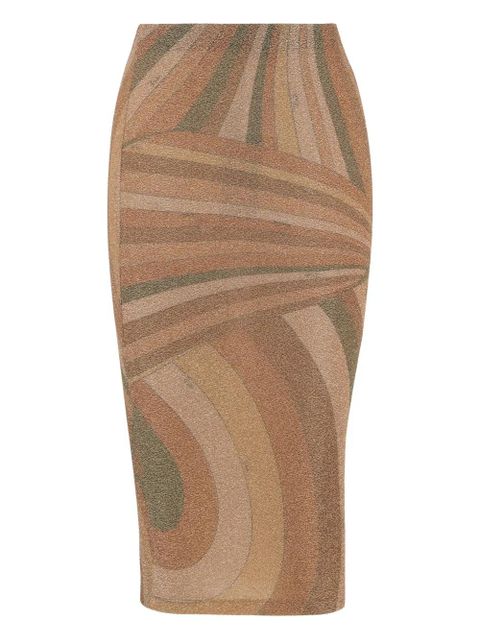PUCCI patterned midi skirt - Brown - zdjęcie produktu nr 1