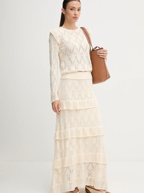 Hoss Intropia spódnica kolor beżowy maxi rozkloszowana 8422449 - zdjęcie produktu nr 2