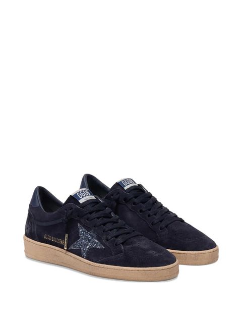 Golden Goose Ball Star in dark blue suede with dark blue glitter star sneakers - zdjęcie produktu nr 2