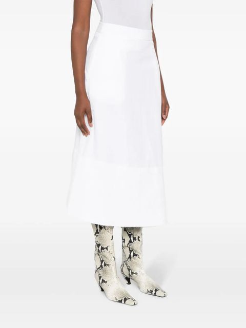 Jil Sander asymmetric linen midi skirt - White