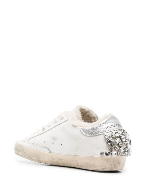 Golden Goose Super-Star embellished low-top sneakers - White