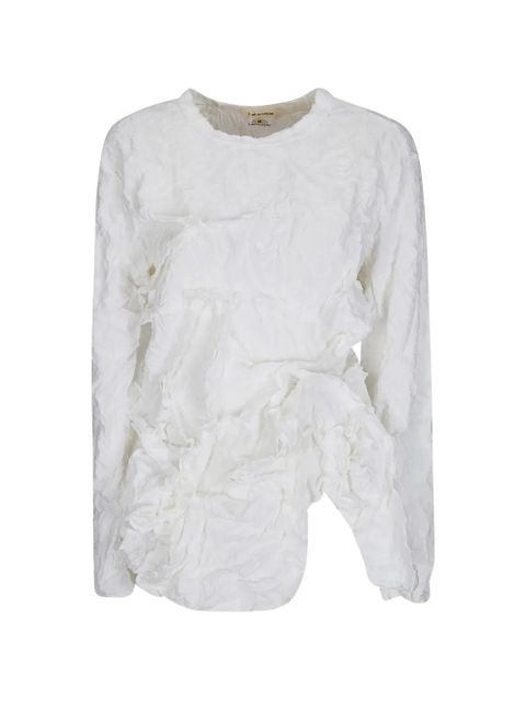 Comme Des Garçons crinkled ruffled longsleeve top - White - zdjęcie produktu nr 1