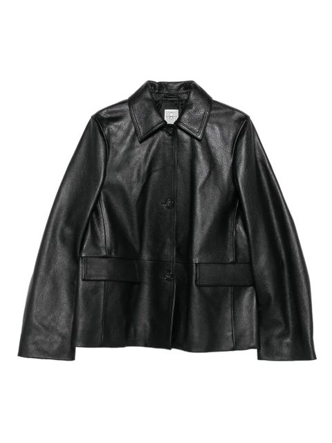 TOTEME grained-texture leather jacket - Black - zdjęcie produktu nr 1