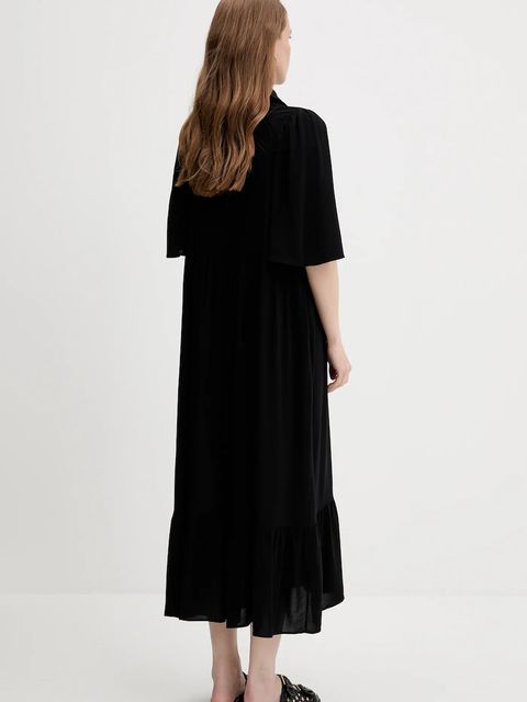 Answear Lab sukienka kolor czarny midi rozkloszowana