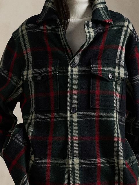 Polo Ralph Lauren koszula z dodatkiem wełny Woven Sport damska kolor zielony relaxed z kołnierzykiem klasycznym 211971524