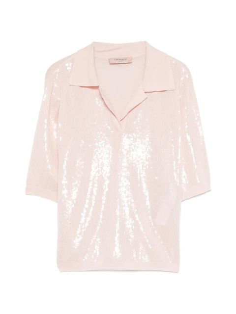 TWINSET sequin collared shirt - Pink - zdjęcie produktu nr 1