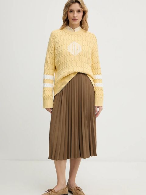 Tommy Hilfiger sweter bawełniany damski kolor żółty WW0WW47633