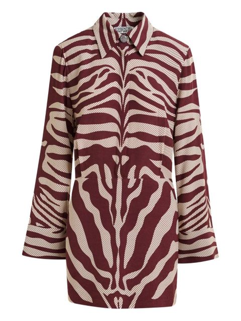 Essentiel Antwerp zebra-print padded-shoulder mini dress - Red - zdjęcie produktu nr 1
